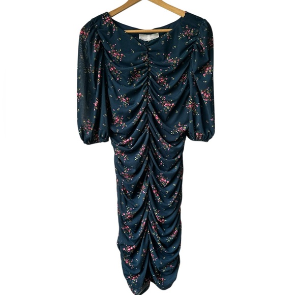 Charles Henry Floral Ruched Dress NWT - Picture 4 of 14